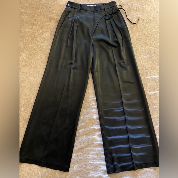 EUC T By Alexander Wang Wool Blend Wide-Leg wrap front side tie pants - Picture 14 of 14